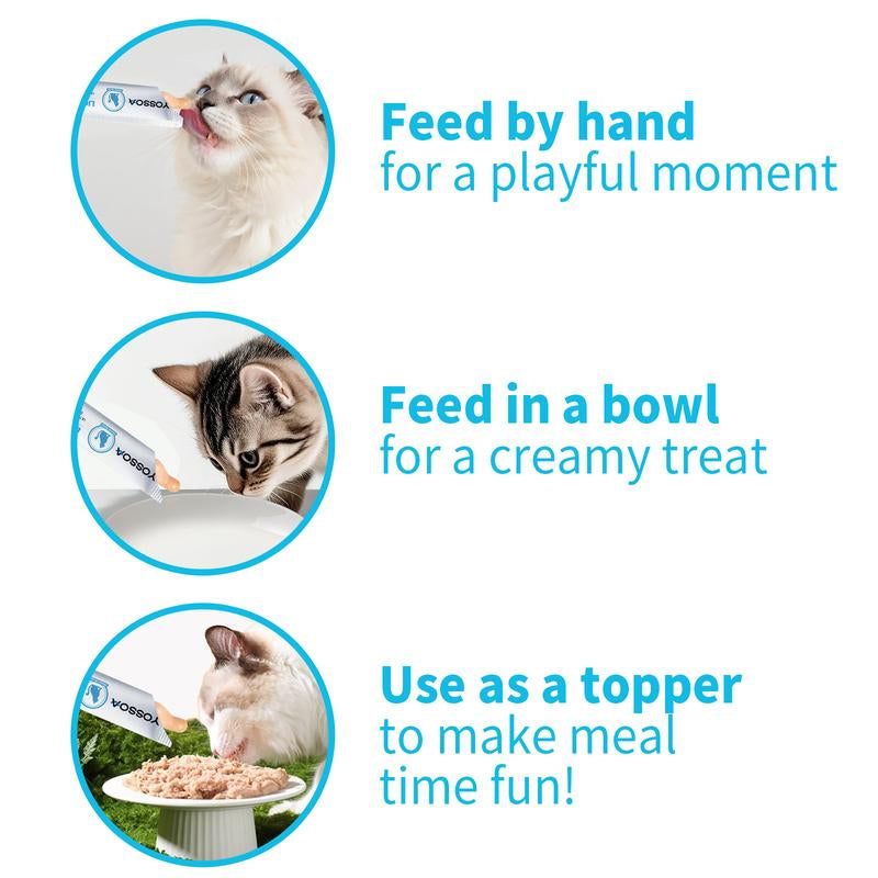 YOSSOA Lickable Wet Cat Treats, Squeezable Creamy Purée Cat Treat Delectables Squeeze Lickable Treats, Squeeze Stick Lickable Treats for Cats No Added Fillers, No By-Products, No Added Preservatives