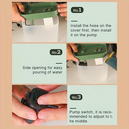 Automatic USB Pet Water Fountain, Silent Pets Drinking Water Dispenser for Cats Dogs Pets (Plug in USB Cable to Use)