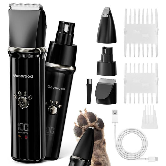 Geoorood Dog Clipper, Low Noise Dog Grooming Kit with Rechargeable Battery and LED Display, Cordless Electric Quiet Hair Clipper Set for Dogs, Cats, and Other Pets #Holiday Haul