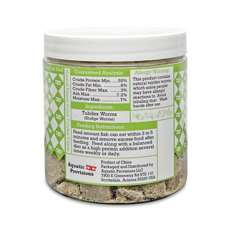 Tubifex Cubes, Freeze Dried Single Ingredient Fish Food High Protein Feeding Treat for Aquarium Fish