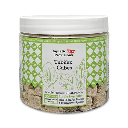 Tubifex Cubes, Freeze Dried Single Ingredient Fish Food High Protein Feeding Treat for Aquarium Fish