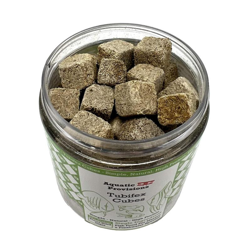 Tubifex Cubes, Freeze Dried Single Ingredient Fish Food High Protein Feeding Treat for Aquarium Fish