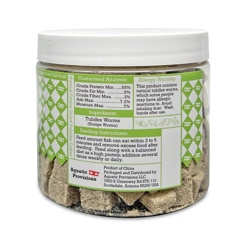 Tubifex Cubes, Freeze Dried Single Ingredient Fish Food High Protein Feeding Treat for Aquarium Fish