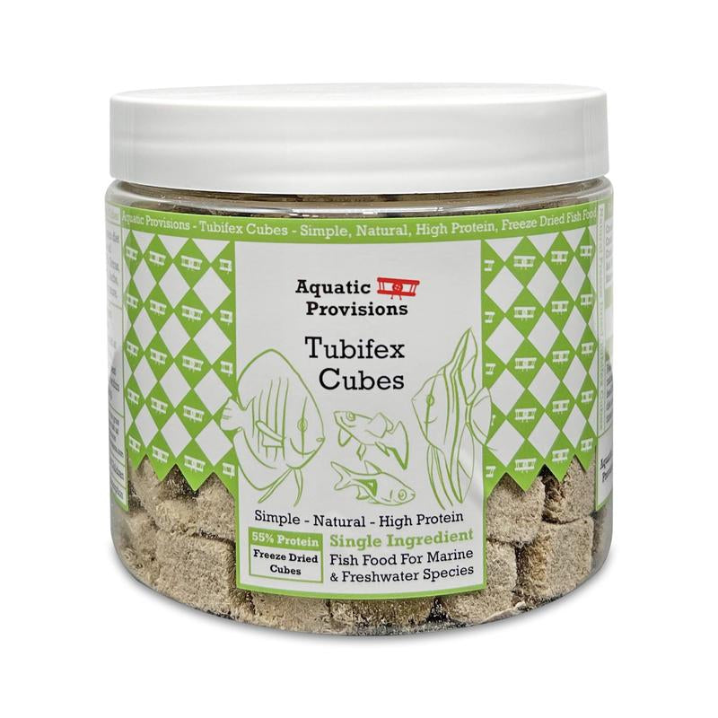 Tubifex Cubes, Freeze Dried Single Ingredient Fish Food High Protein Feeding Treat for Aquarium Fish