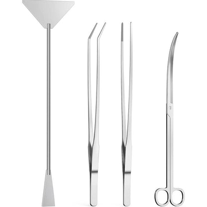 4 Count Aquascaping Tools, Aquascape Kit, Long and Aquarium Tweezers, , Algae Scraper, Aquarium Tools, Fish Tank Trimming Kit