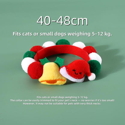 Christmas Pet Collar Set 3PCS – Soft Plush Adjustable Elastic Collars with Santa Hat, Reindeer & Jingle Bell Designs, Cute Holiday Accessories, Perfect Christmas Gift for Cats, Dogs & Pet Lovers
