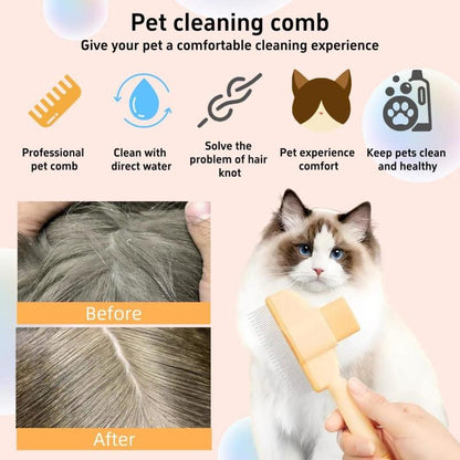 2 Pack Stainless Steel Pet Comb for Dogs and Cats – Long & Short Teeth Grooming Tool for Shedding, Tangles, and Mats with Rounded Ends and Non-Slip Handle for Safe and Gentle Brushing