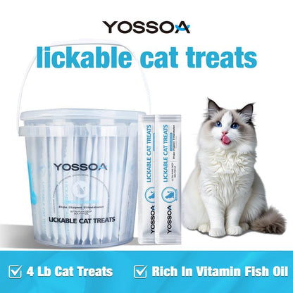 YOSSOA Lickable Wet Cat Treats, Squeezable Creamy Purée Cat Treat Delectables Squeeze Lickable Treats, Squeeze Stick Lickable Treats for Cats No Added Fillers, No By-Products, No Added Preservatives