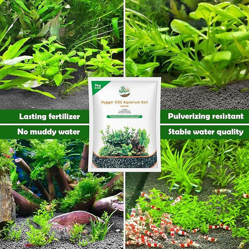 Hygger CO2 Aquarium Soil Water Grass Mud Fish Tank Aquascaping Aquarium Substrate Soil for Plants and Shrimps,No Need to Wash and No Muddy Water