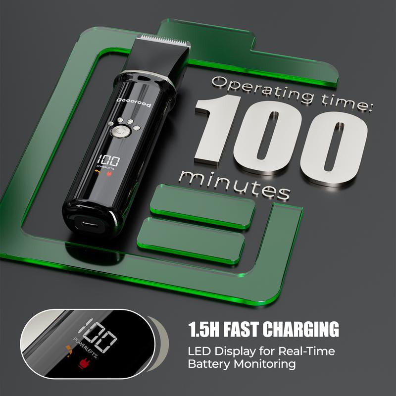 Geoorood Dog Clipper, Low Noise Dog Grooming Kit with Rechargeable Battery and LED Display, Cordless Electric Quiet Hair Clipper Set for Dogs, Cats, and Other Pets #Holiday Haul