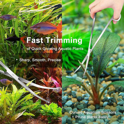 4 Count Aquascaping Tools, Aquascape Kit, Long and Aquarium Tweezers, , Algae Scraper, Aquarium Tools, Fish Tank Trimming Kit