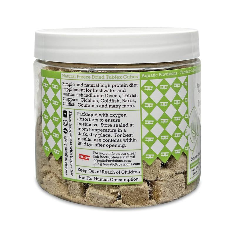 Tubifex Cubes, Freeze Dried Single Ingredient Fish Food High Protein Feeding Treat for Aquarium Fish