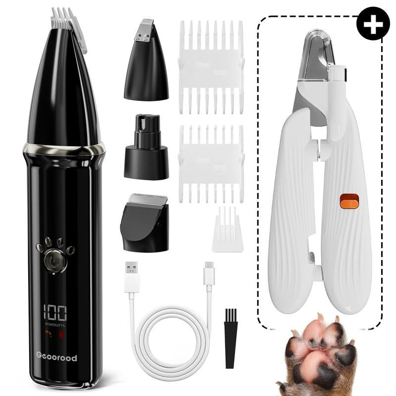 Geoorood Dog Clipper, Low Noise Dog Grooming Kit with Rechargeable Battery and LED Display, Cordless Electric Quiet Hair Clipper Set for Dogs, Cats, and Other Pets #Holiday Haul