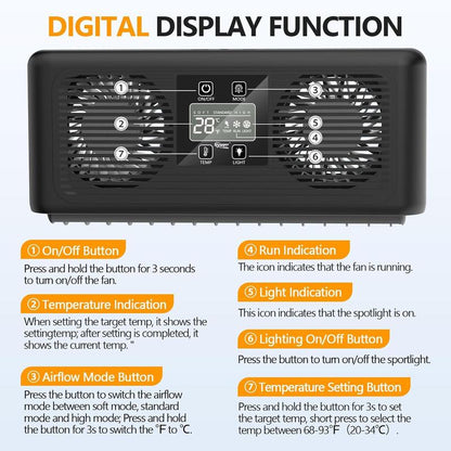 Hygger Aquarium Chiller Fan, Auto Temperature Control Aquarium Cooling Fan with Adjustable Temperature and 3 Wind Speed, Quiet Fish Tank Cooler