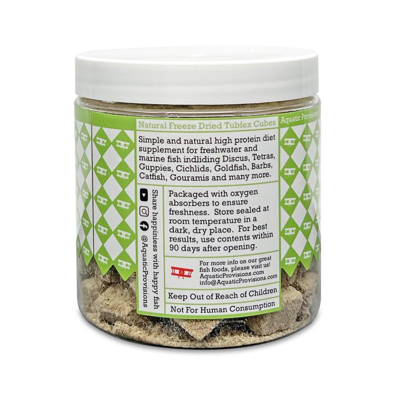 Tubifex Cubes, Freeze Dried Single Ingredient Fish Food High Protein Feeding Treat for Aquarium Fish