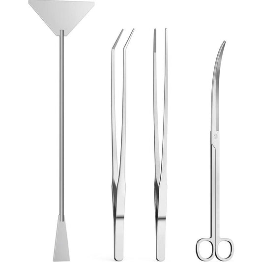 4 Count Aquascaping Tools, Aquascape Kit, Long and Aquarium Tweezers, , Algae Scraper, Aquarium Tools, Fish Tank Trimming Kit