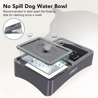 UPSKY 2-In-1 Elevated Dog Bowls Slow Feeder 4 Height Adjustable Raised Stand No Spill Anti-Slip Food Water Bowl for Small Medium Dogs with Anti-Slip Pads